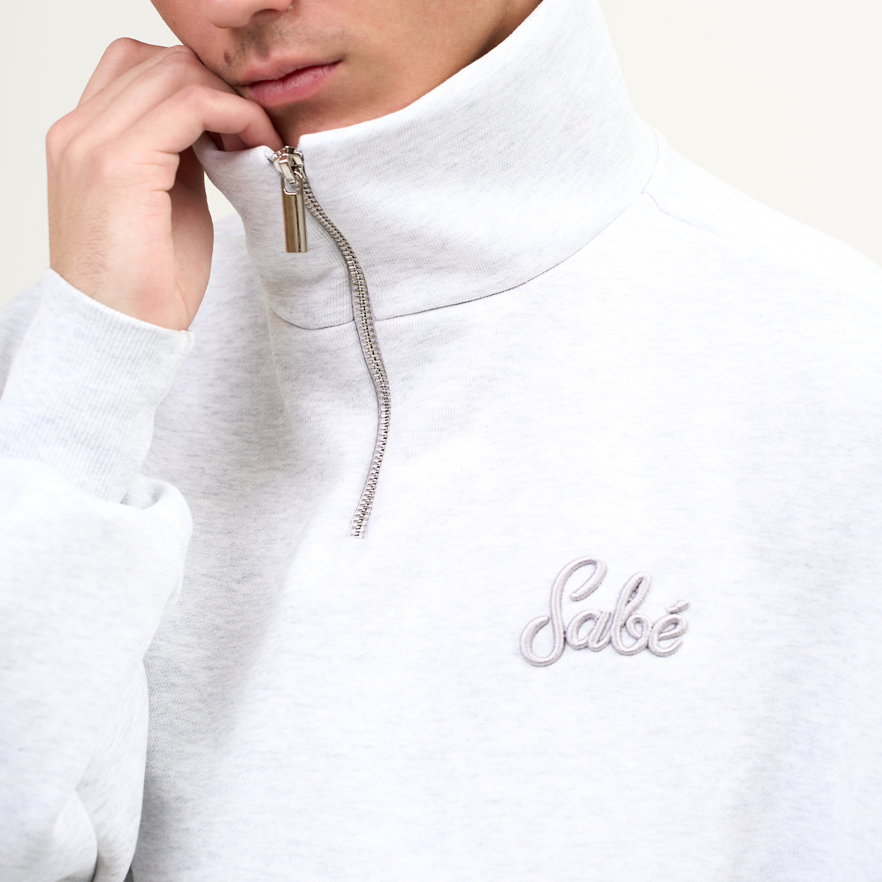 Зип-анорак Sabe Paris Cotton 3D Logo Half-Zip Heather Grey фото 3