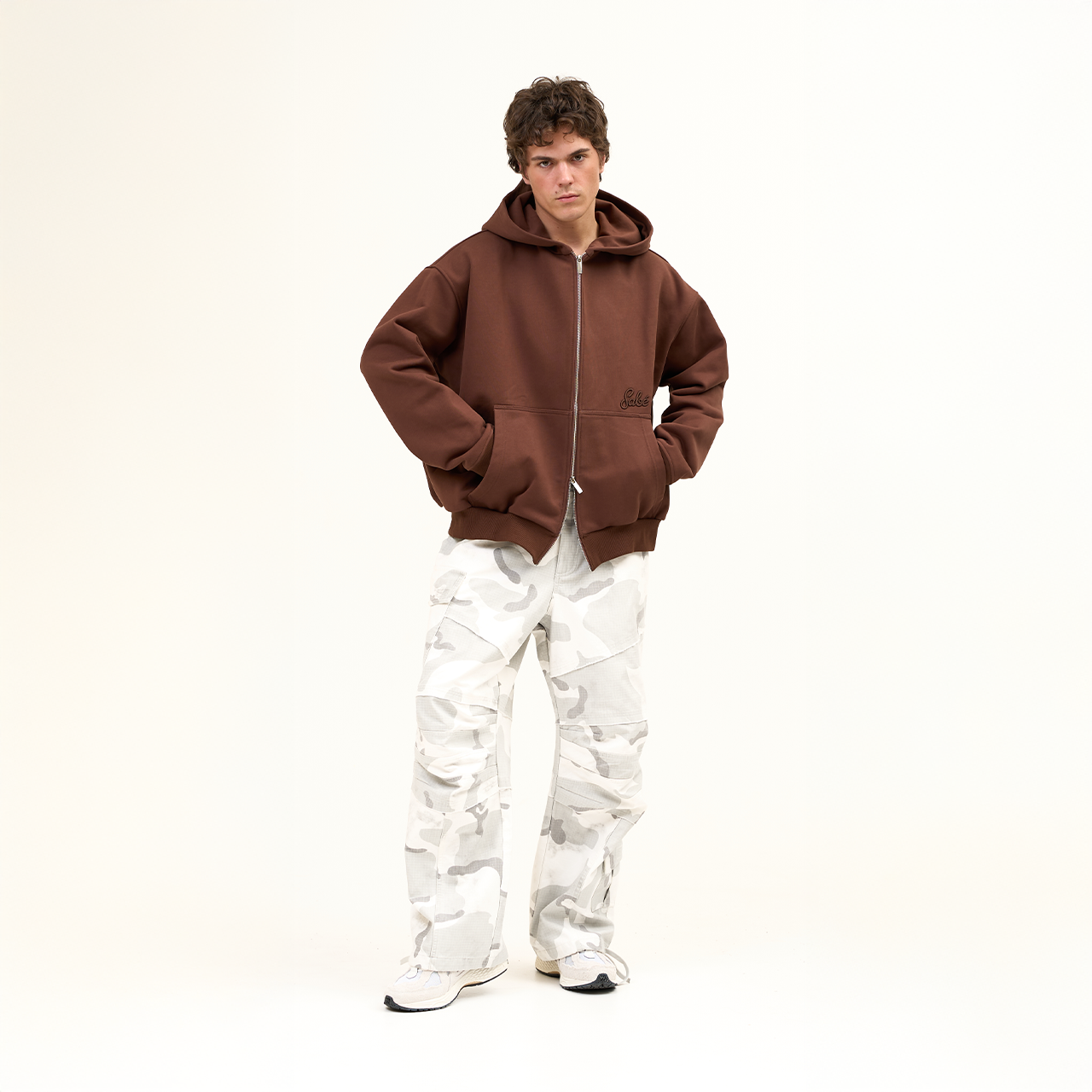 Зип-худи Sabe Paris Cotton 3D Logo Full-Zip Hoodie Brown фото 2