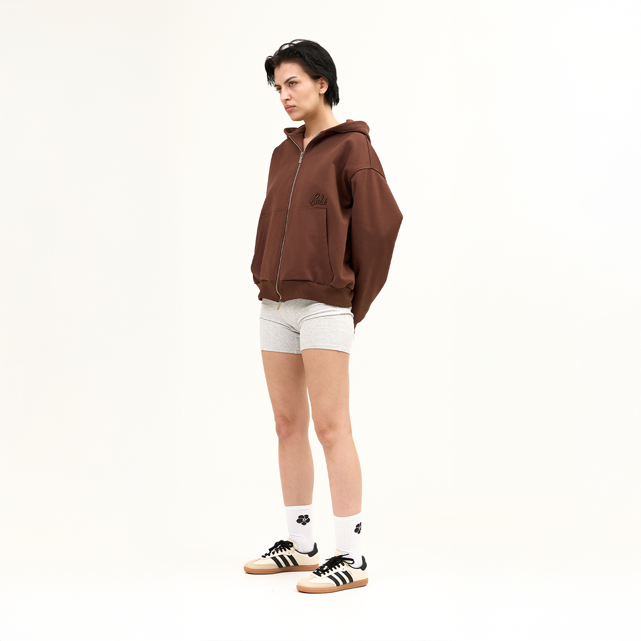 Зип-худи Sabe Paris Cotton 3D Logo Full-Zip Hoodie Brown фото 3