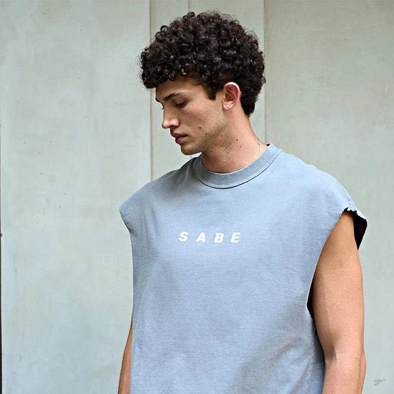 Футболка без рукавов Sabe Sleeveless T-shirt White Logo Grey фото 2