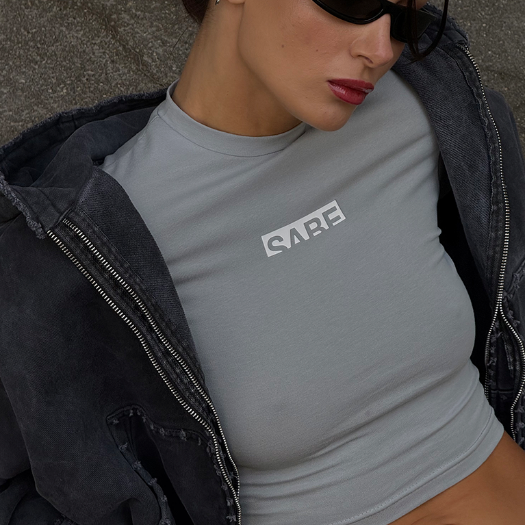 Футболка Sabe Logo T-Shirt Slim Grey фото 4