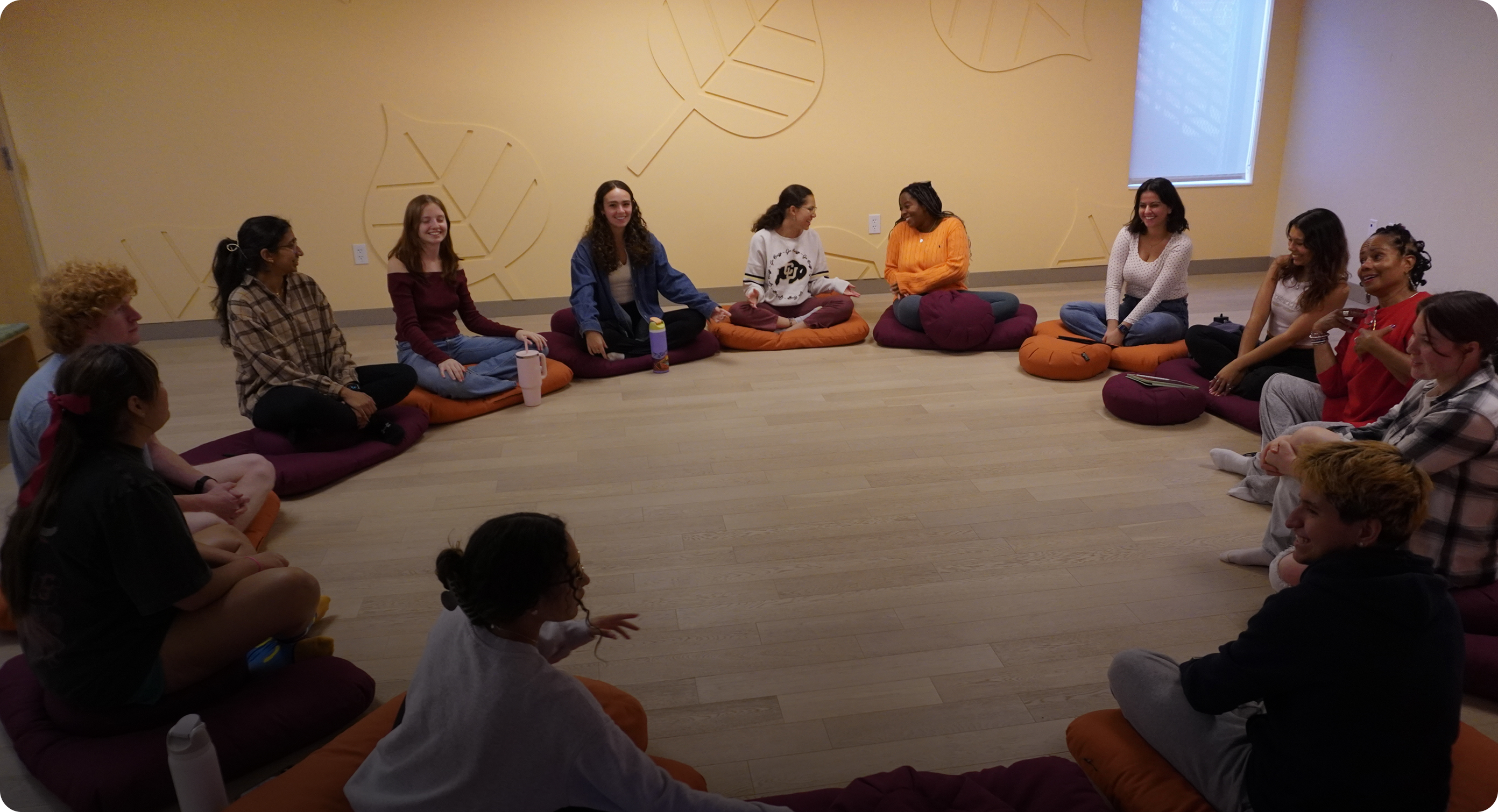 students sitting in circle