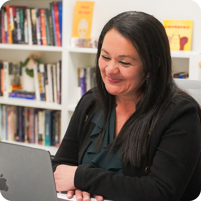 woman typing on computer