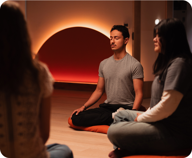 students meditating 