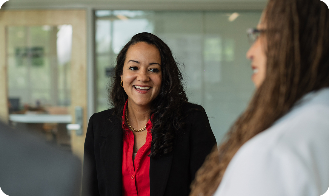two women in conversation