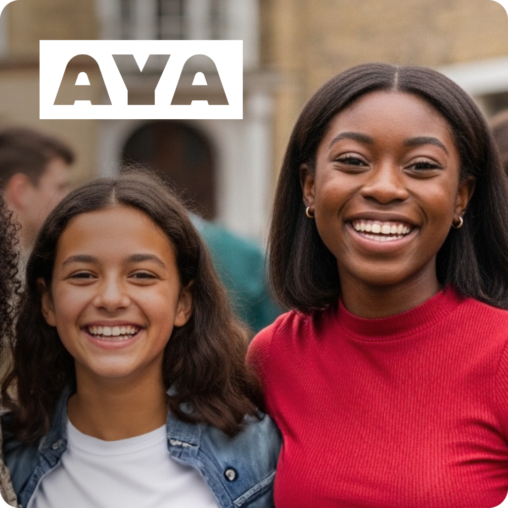two young girls smiling