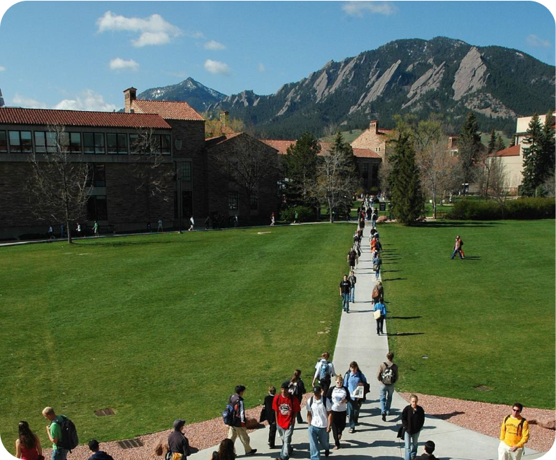 students walking on campus