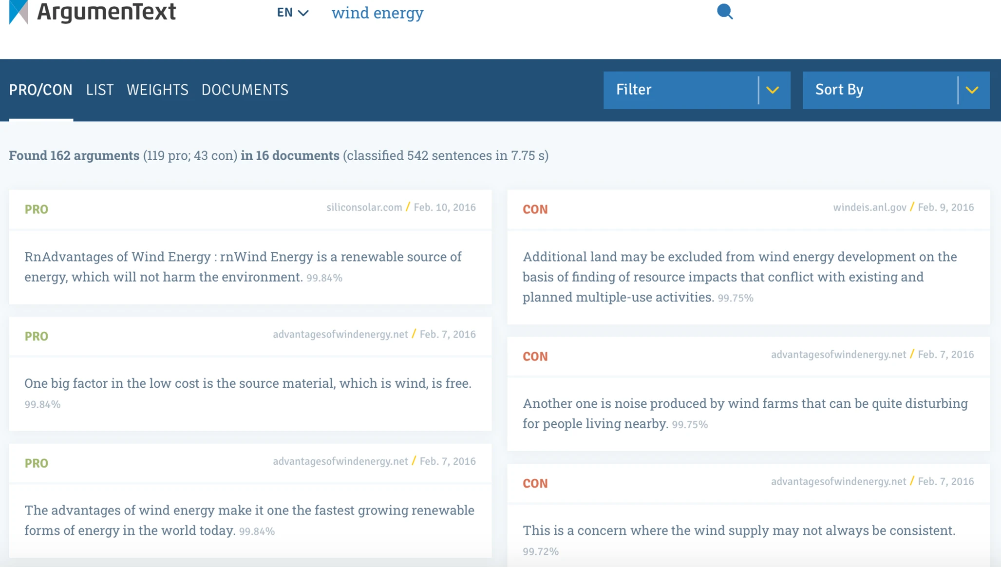 NLP Engine for Argument Detection