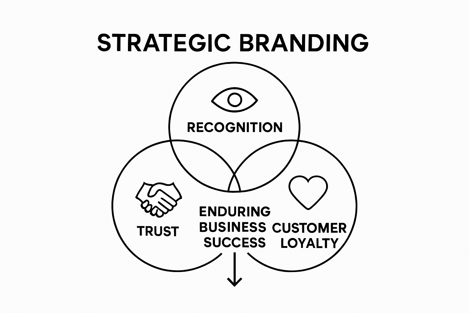 Venn diagram showing trust, recognition, loyalty