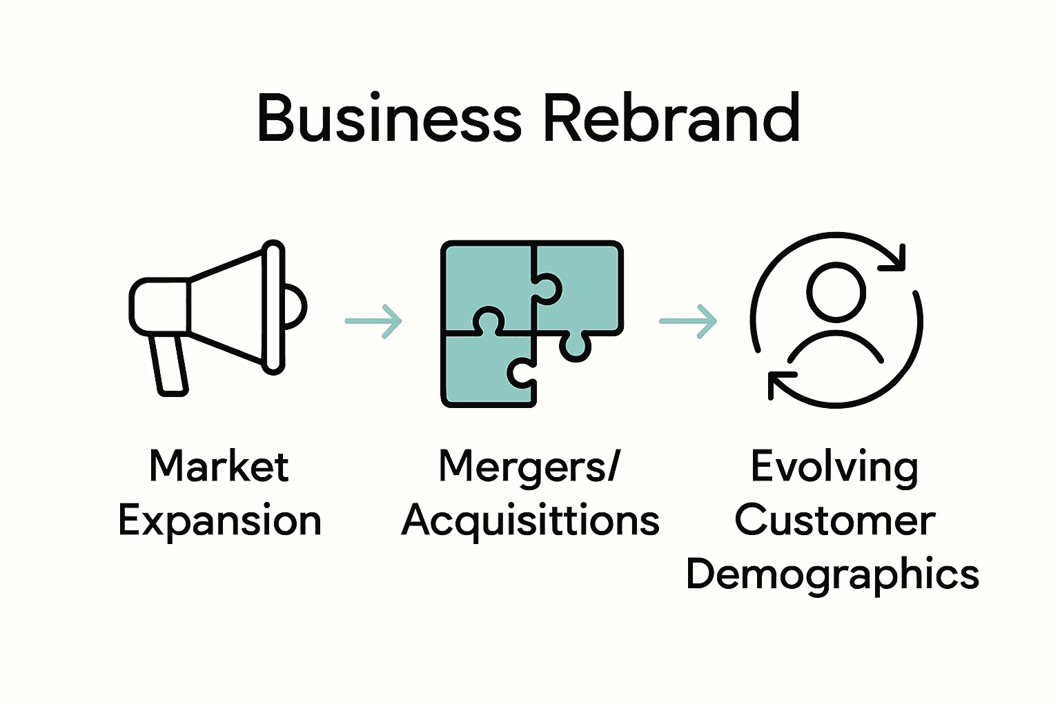 Infographic showing key triggers for business rebranding