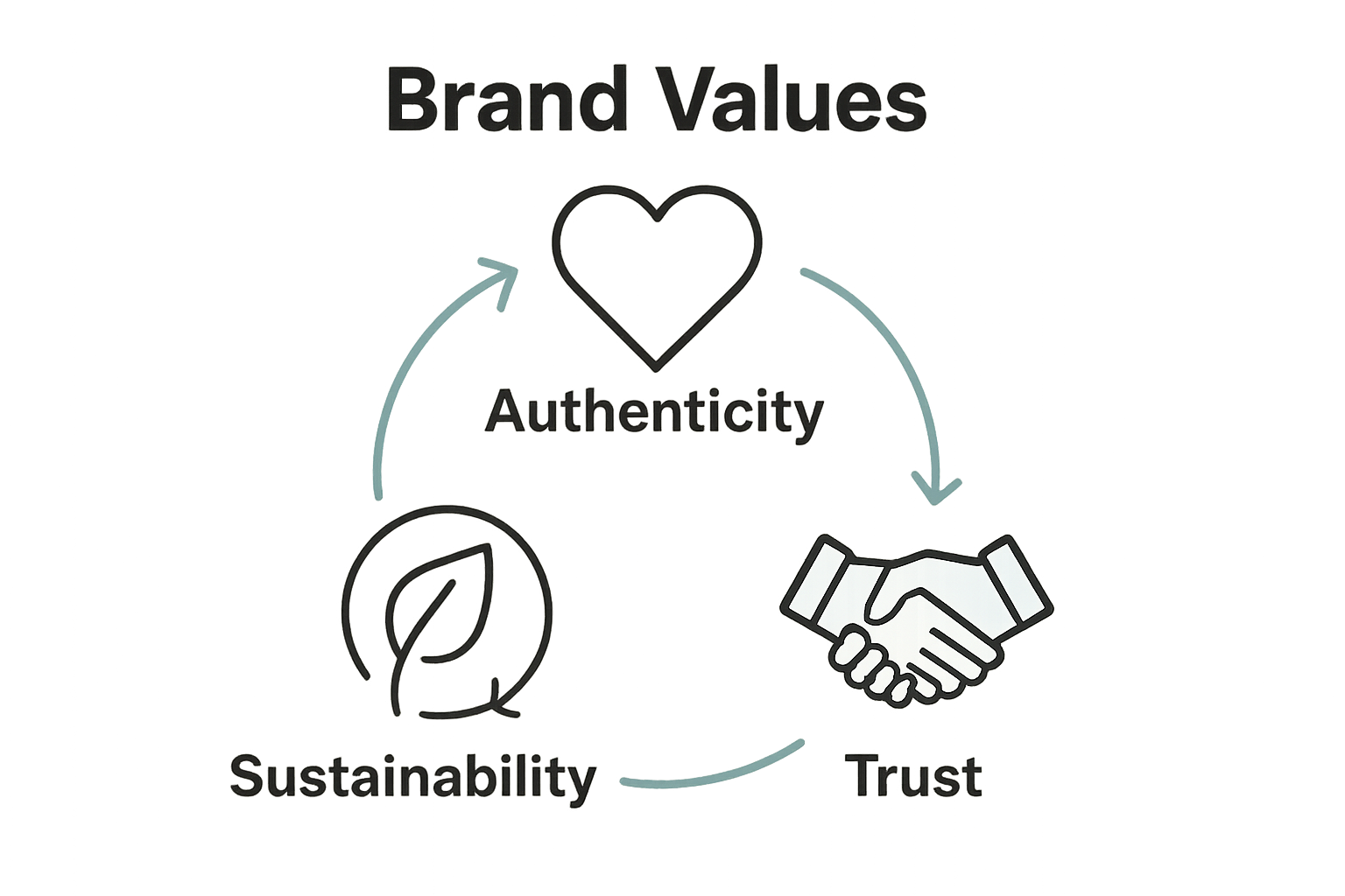 Infographic linking authenticity, sustainability, trust