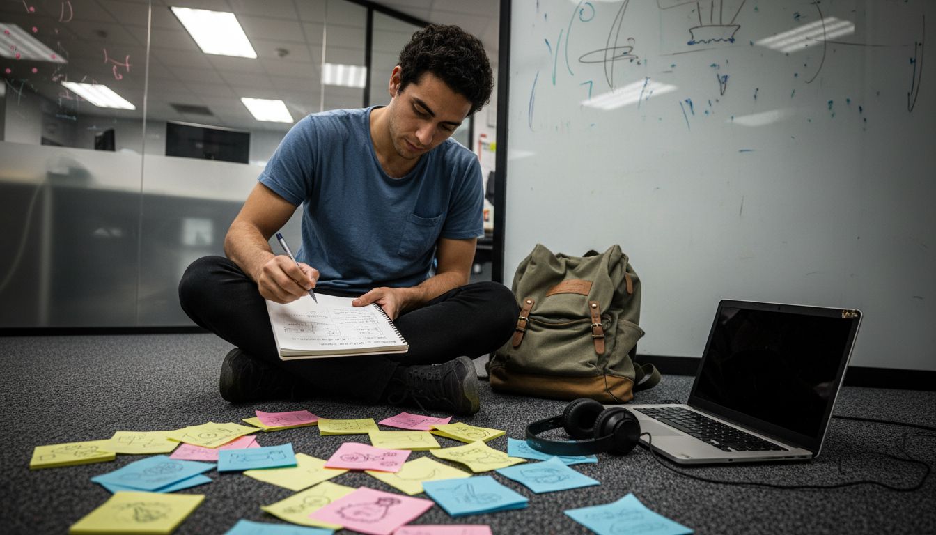 Man brainstorming social media content ideas