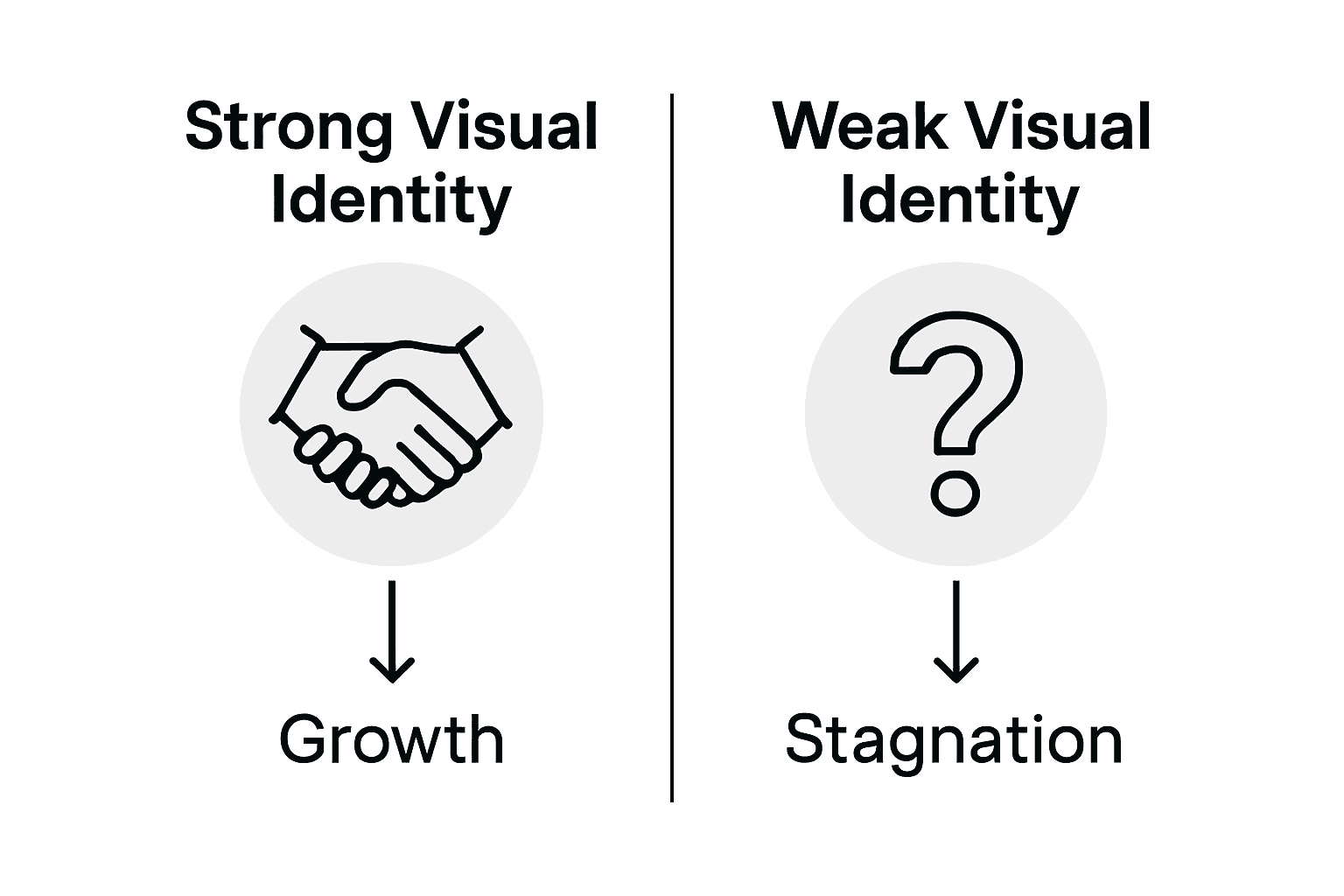 Strong versus weak visual identity infographic