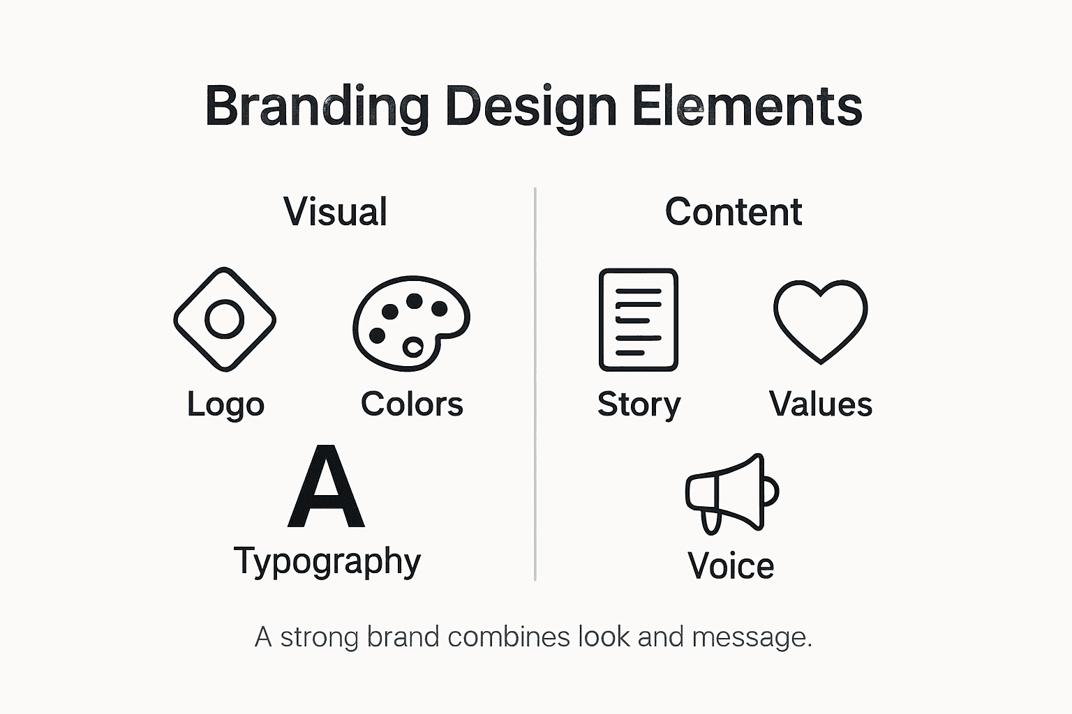 Infographic on branding design elements overview