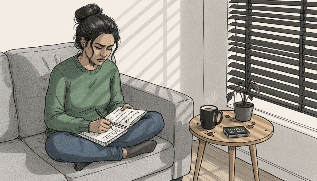 Entrepreneur brainstorming brand strategy ideas