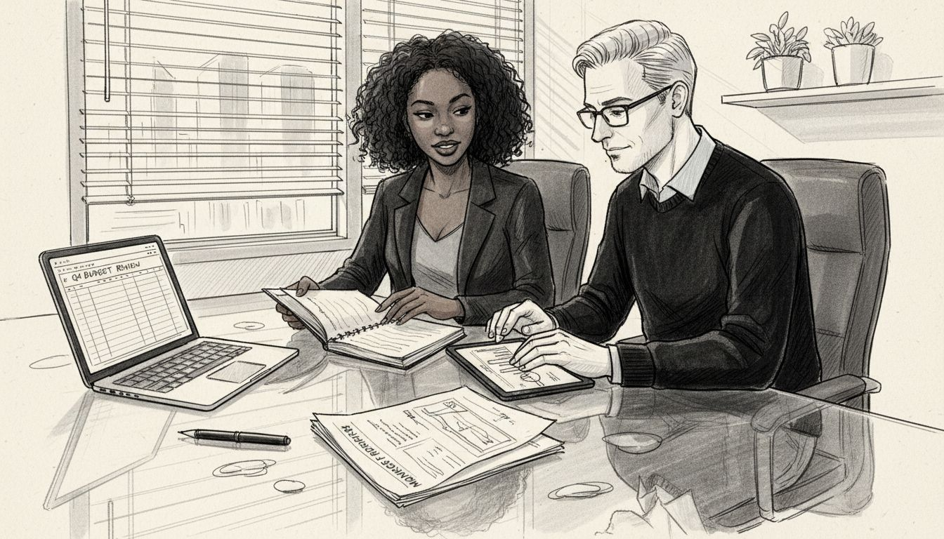 Team discussing digital marketing campaign plan