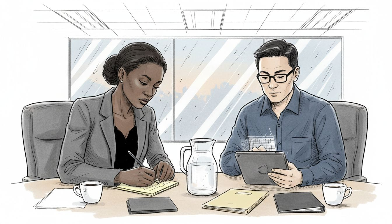 Team discussing brand elements in meeting