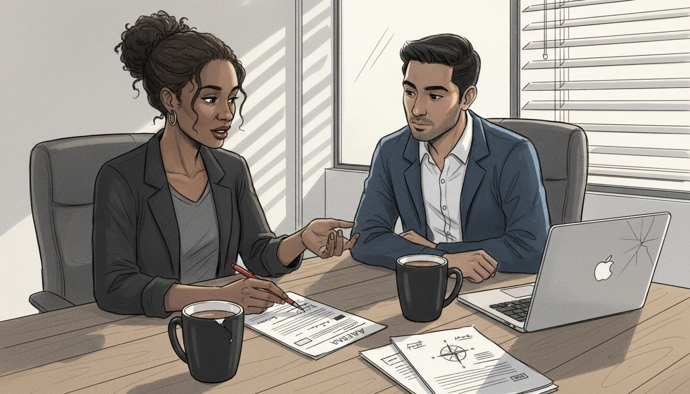 Founders discussing ideas in conference room