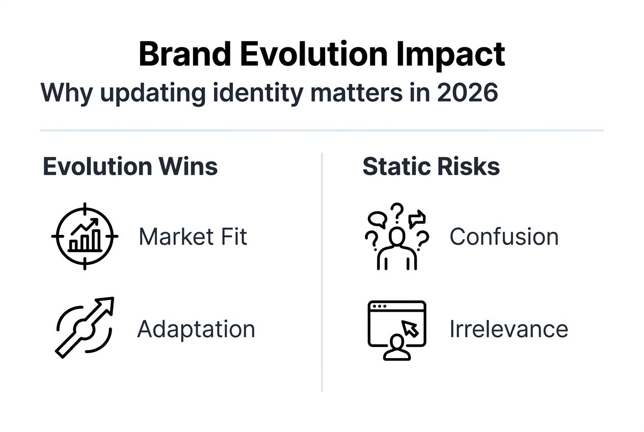 Infographic compares evolving versus static brand identity