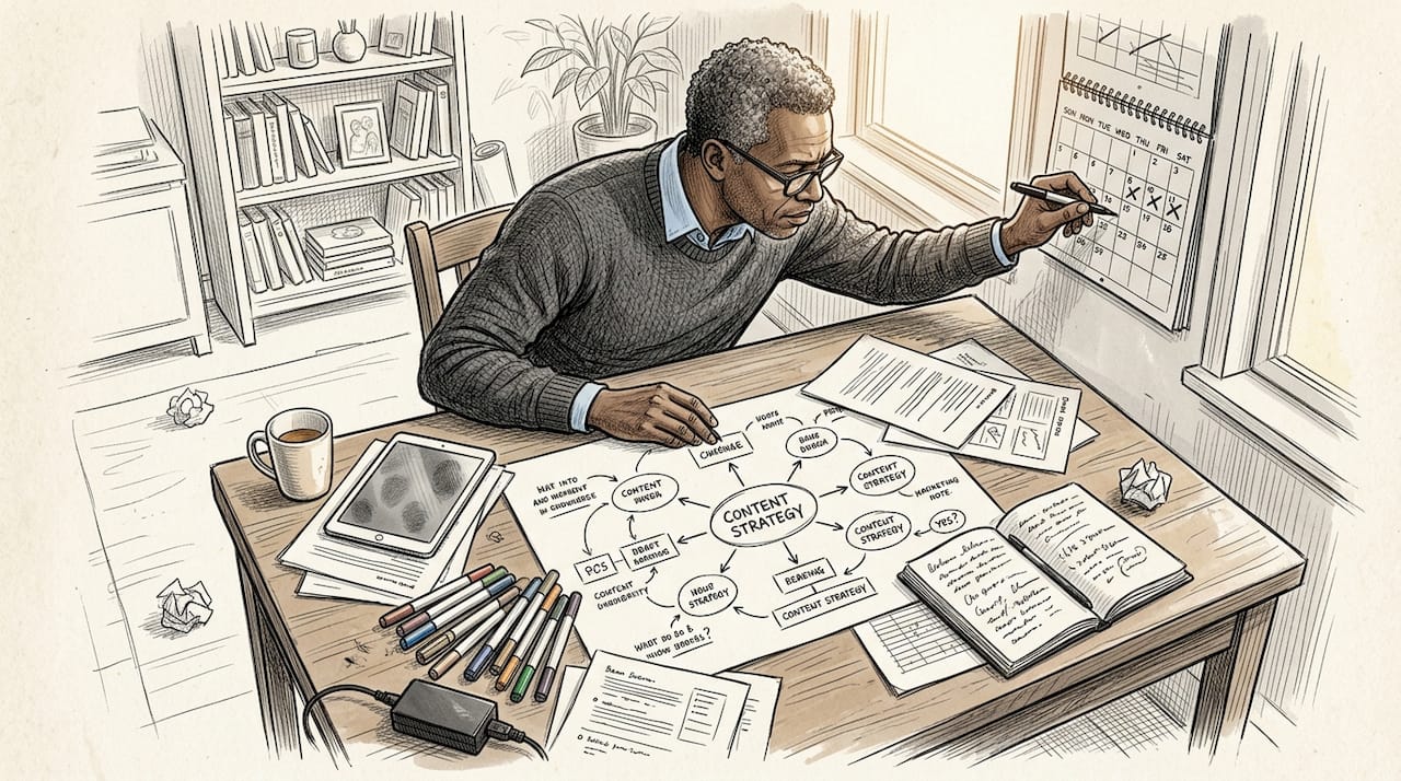 Consultant mapping out content strategy plans