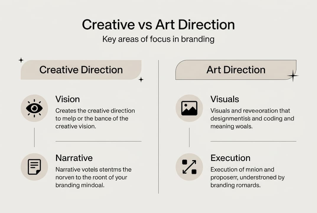 Infographic comparing creative and art direction