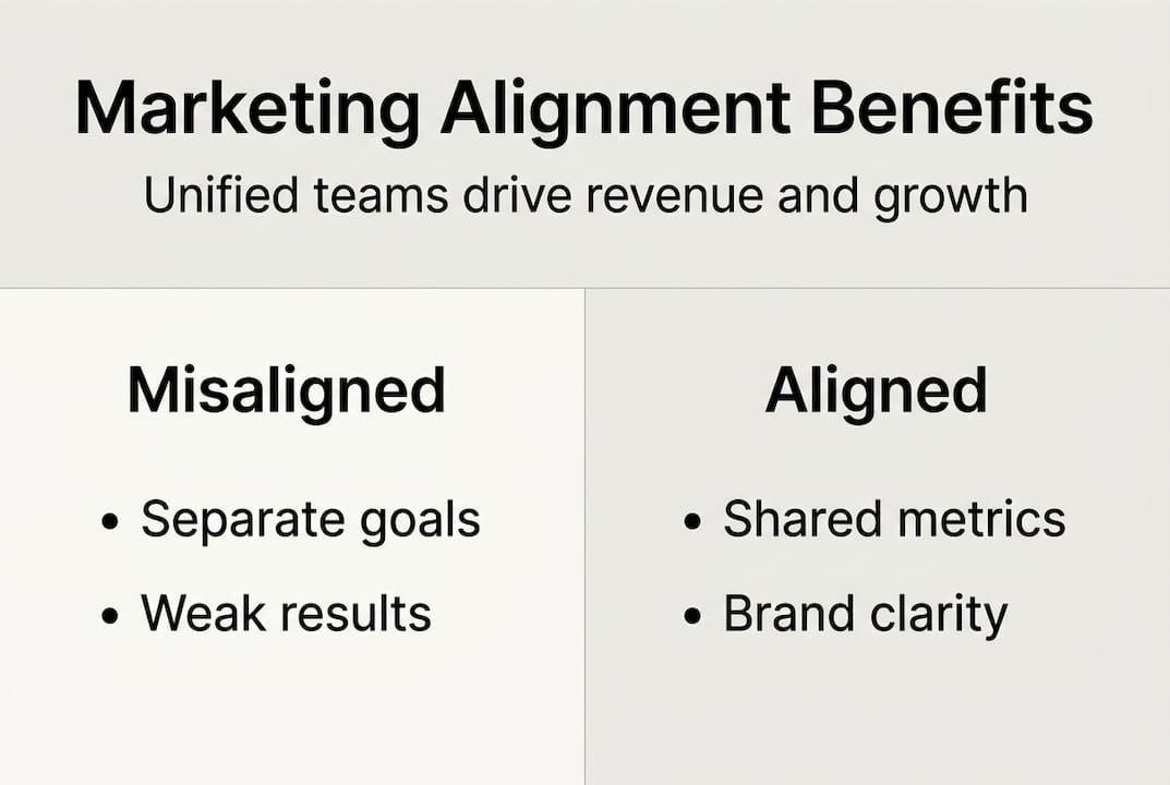 Infographic showing aligned vs misaligned marketing