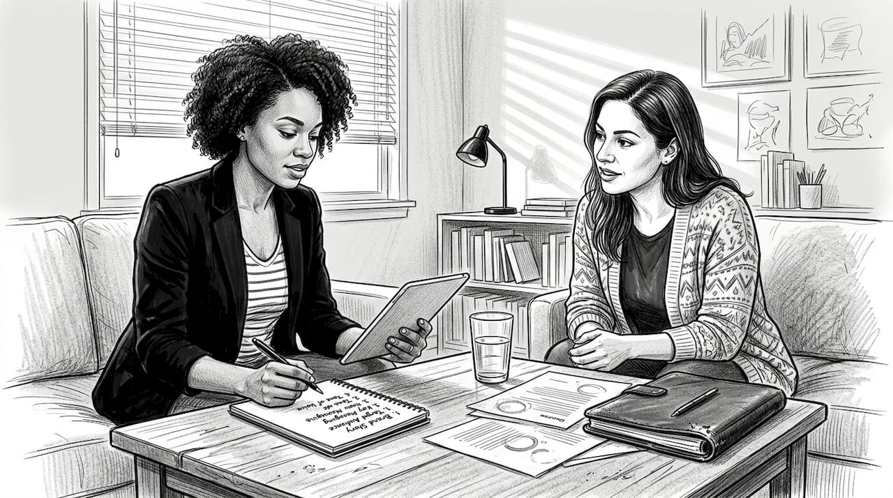 Strategist discussing brand experience with client