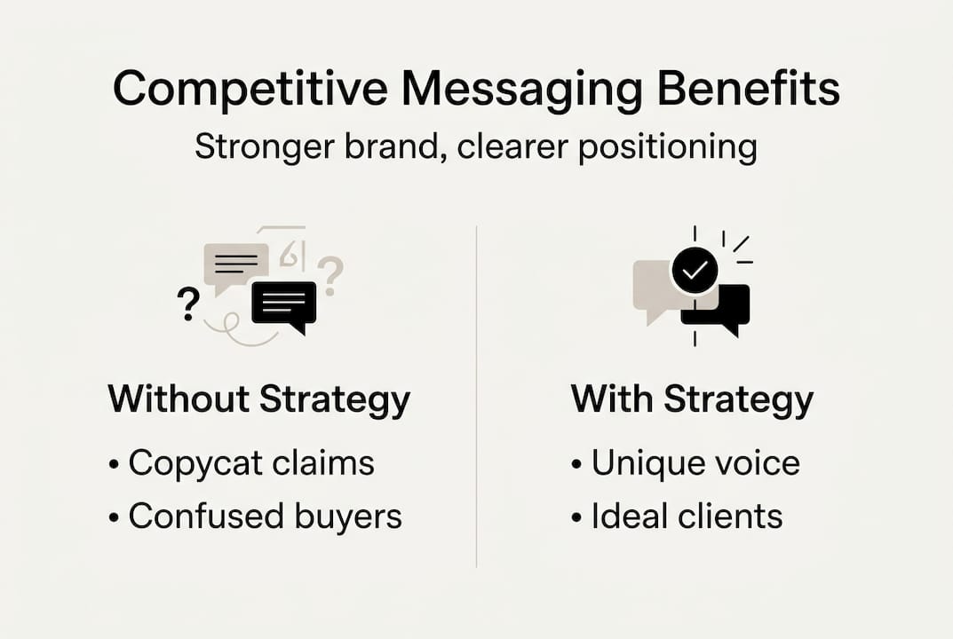 Infographic contrasting brand messaging approaches