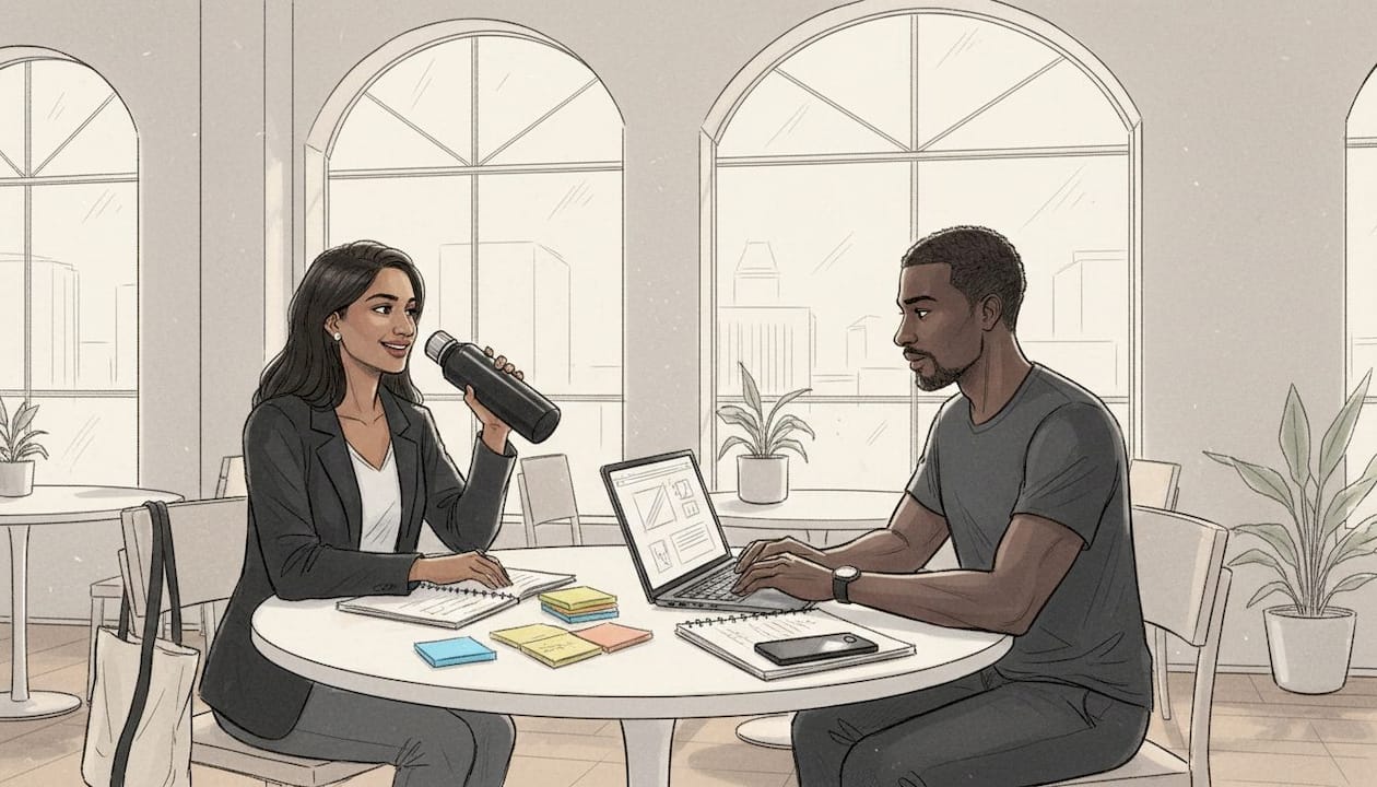 Professionals collaborating on brand strategy