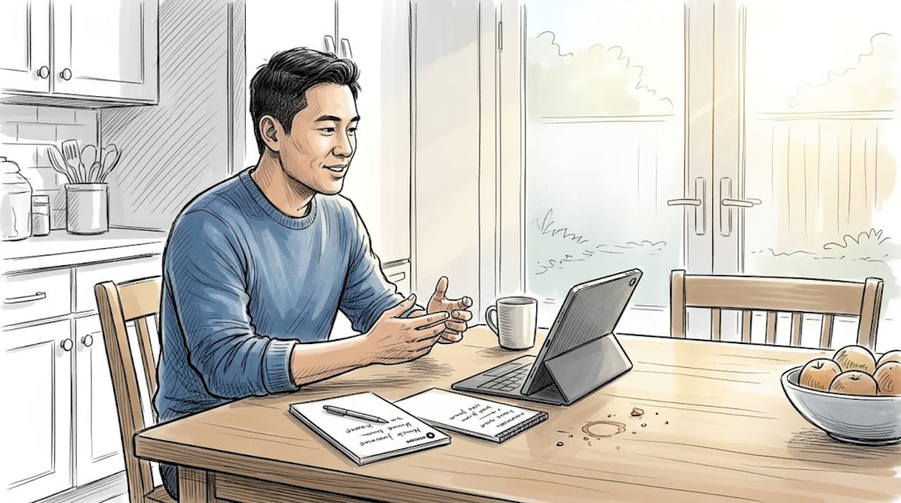 Coach nurturing client relationship via video call