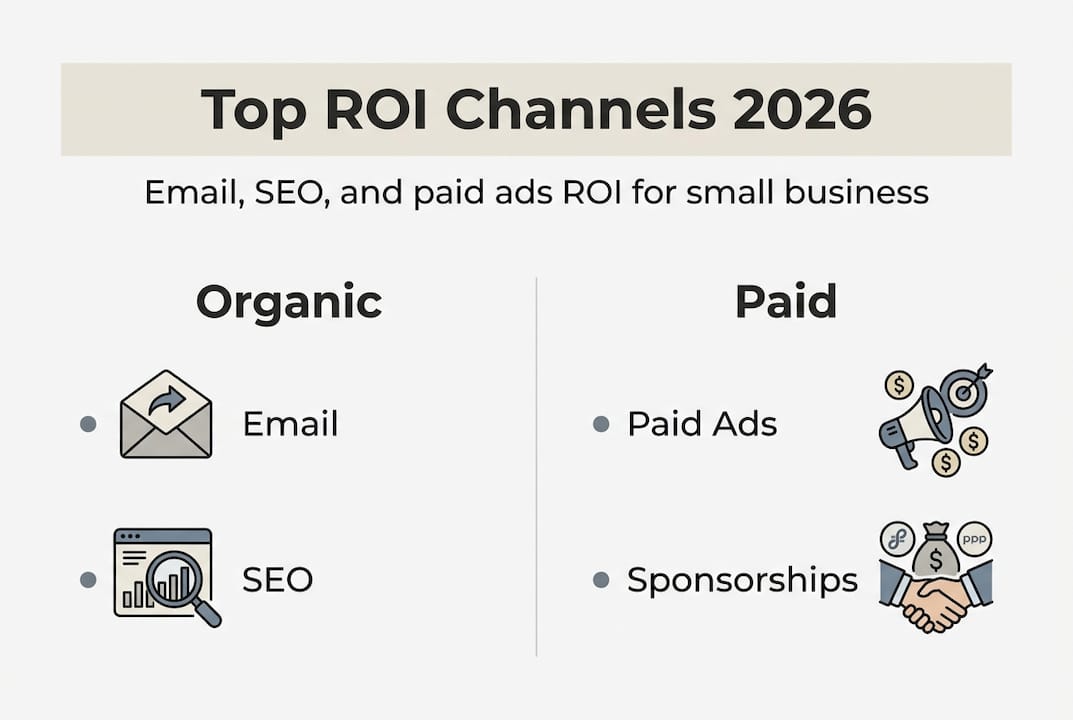 Infographic comparing ROI for marketing channels