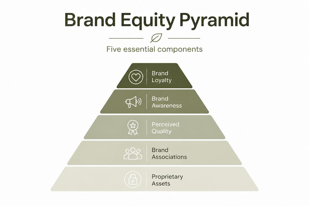 Infographic showing brand equity pyramid structure