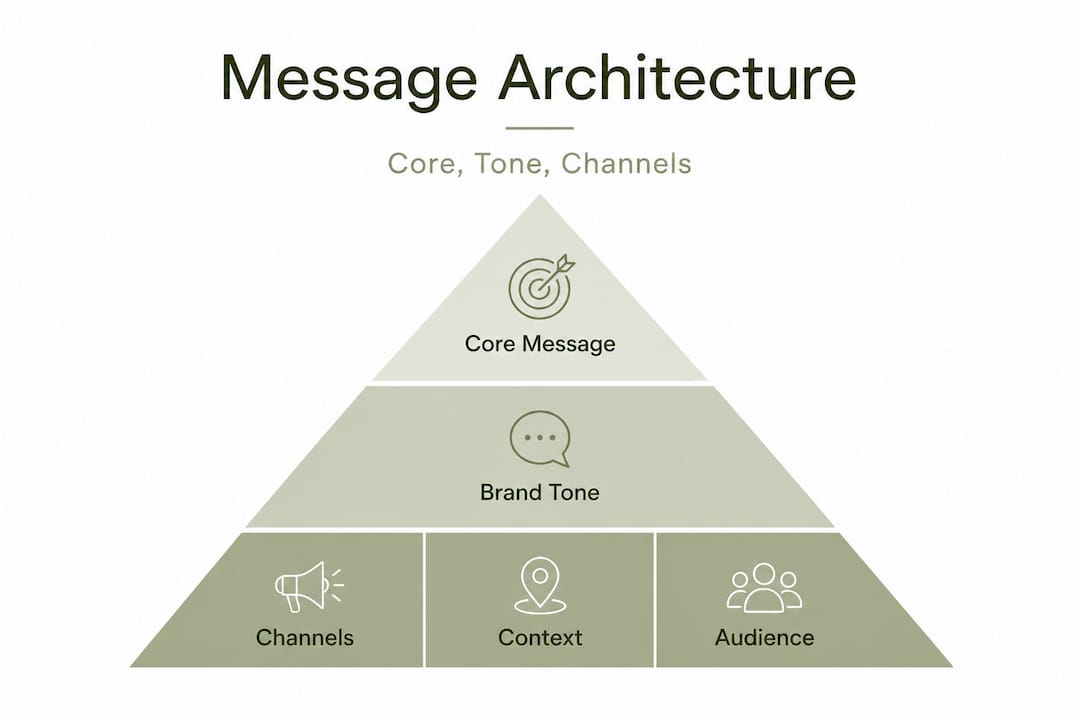 Hierarchy infographic for message architecture