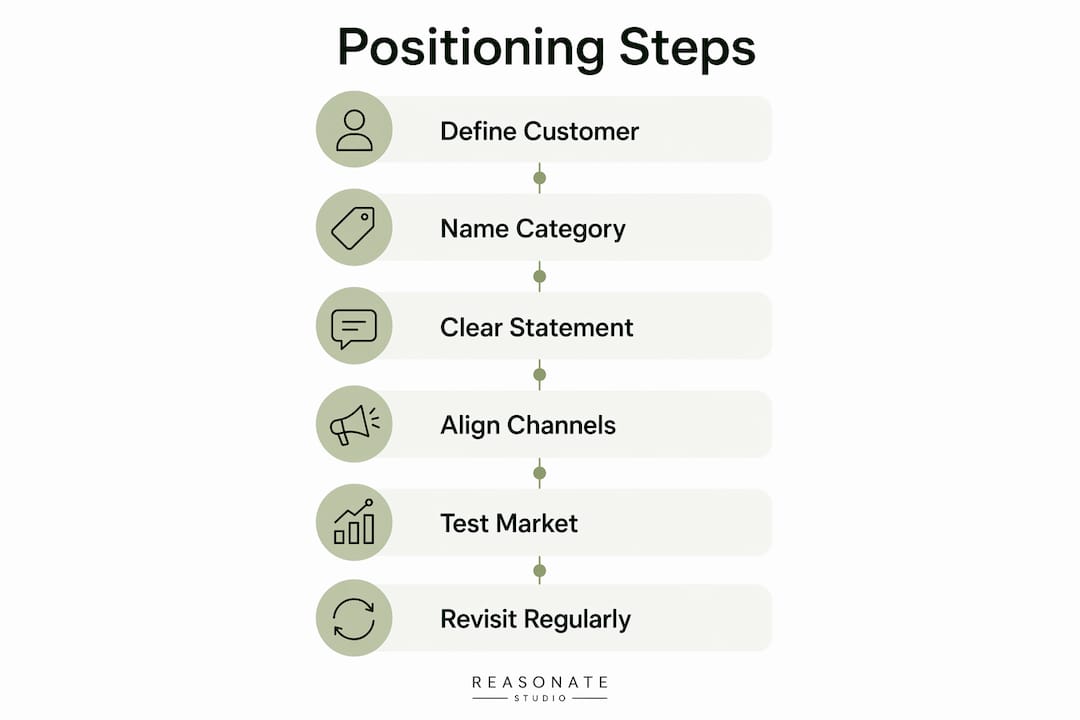 Infographic listing positioning development steps