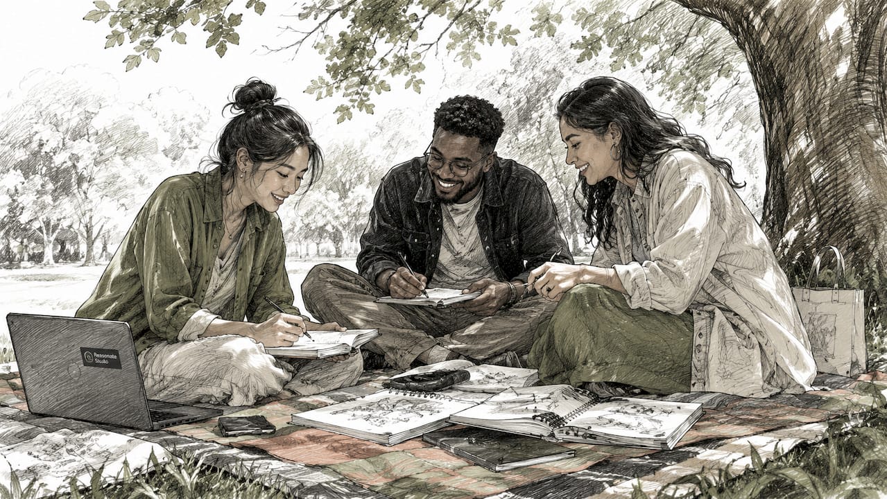 Diverse entrepreneurs collaborating in coworking space