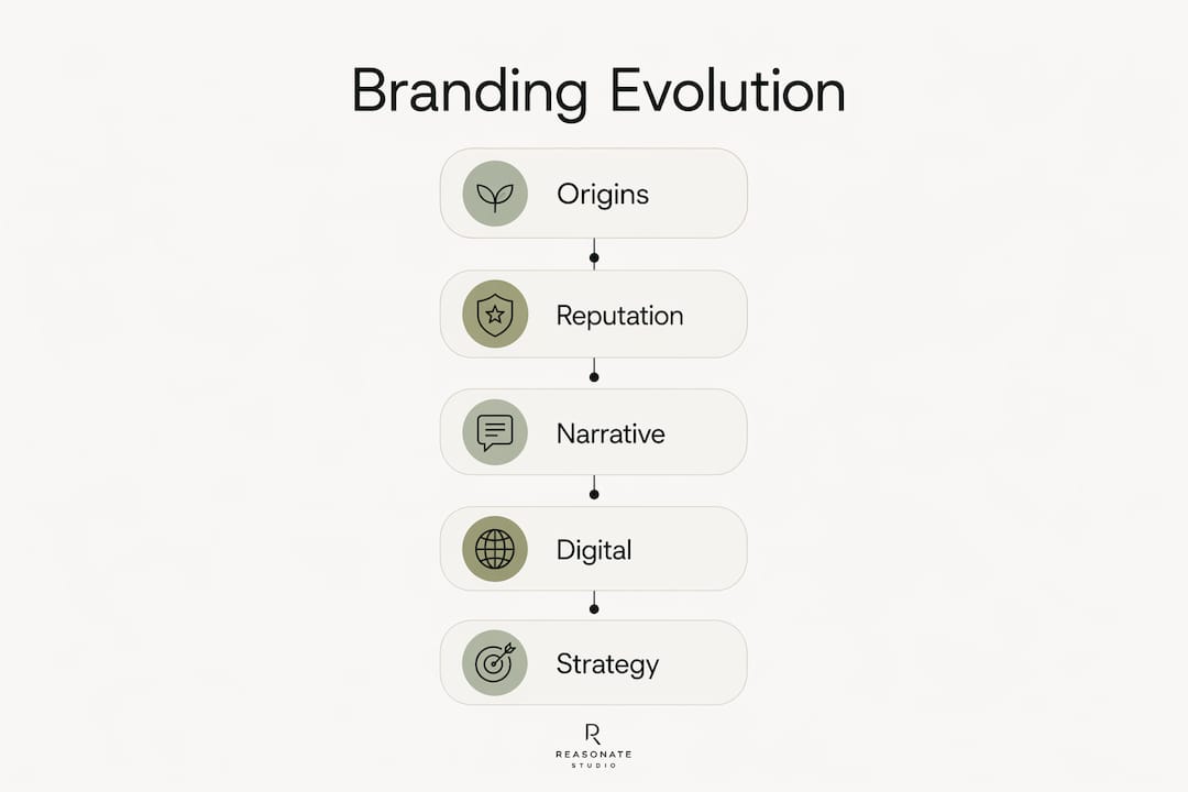 Infographic showing stages of personal branding evolution