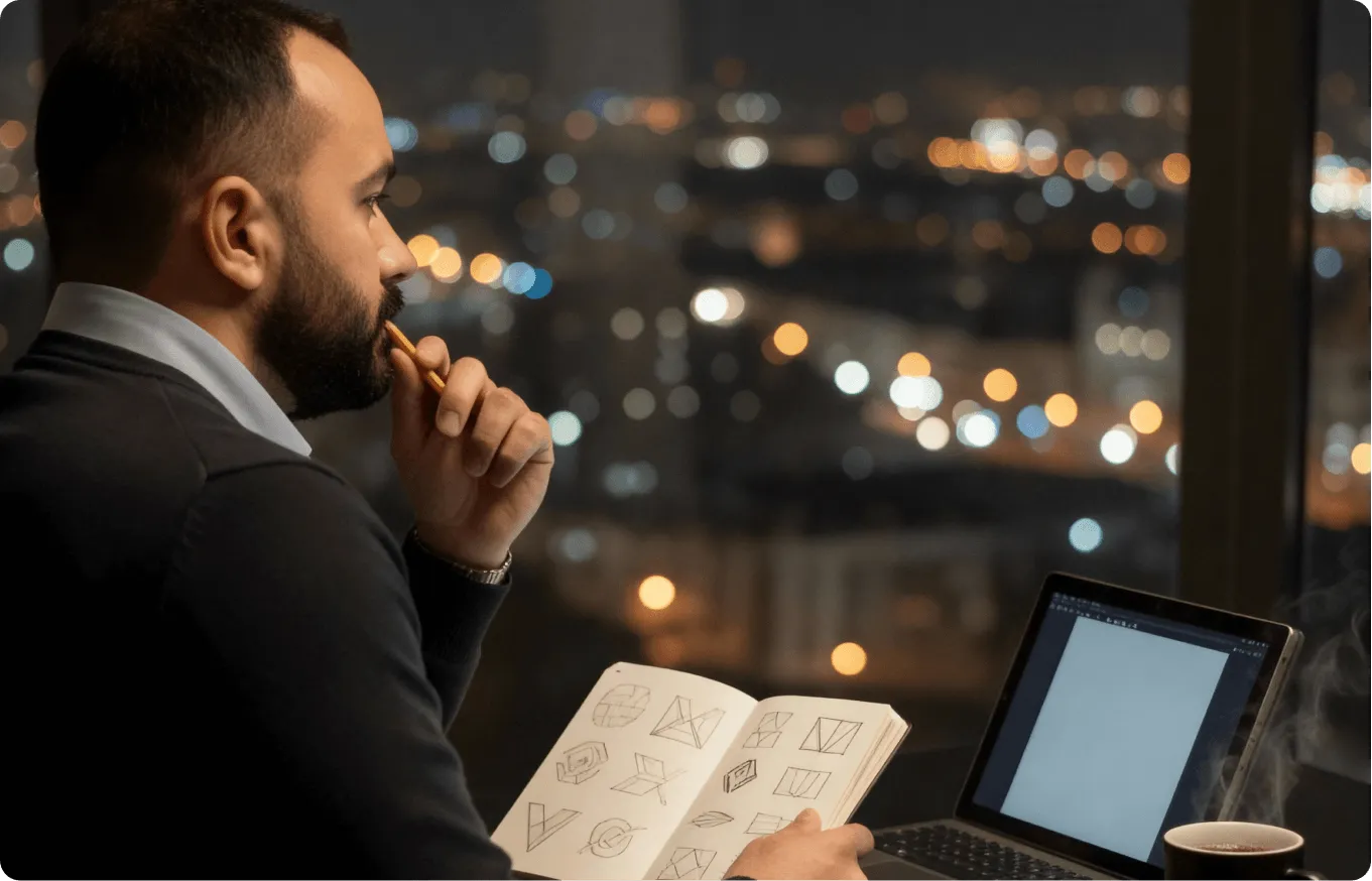 Consultor de producto Jhon analizando estrategias de diseño para nuevos proyectos