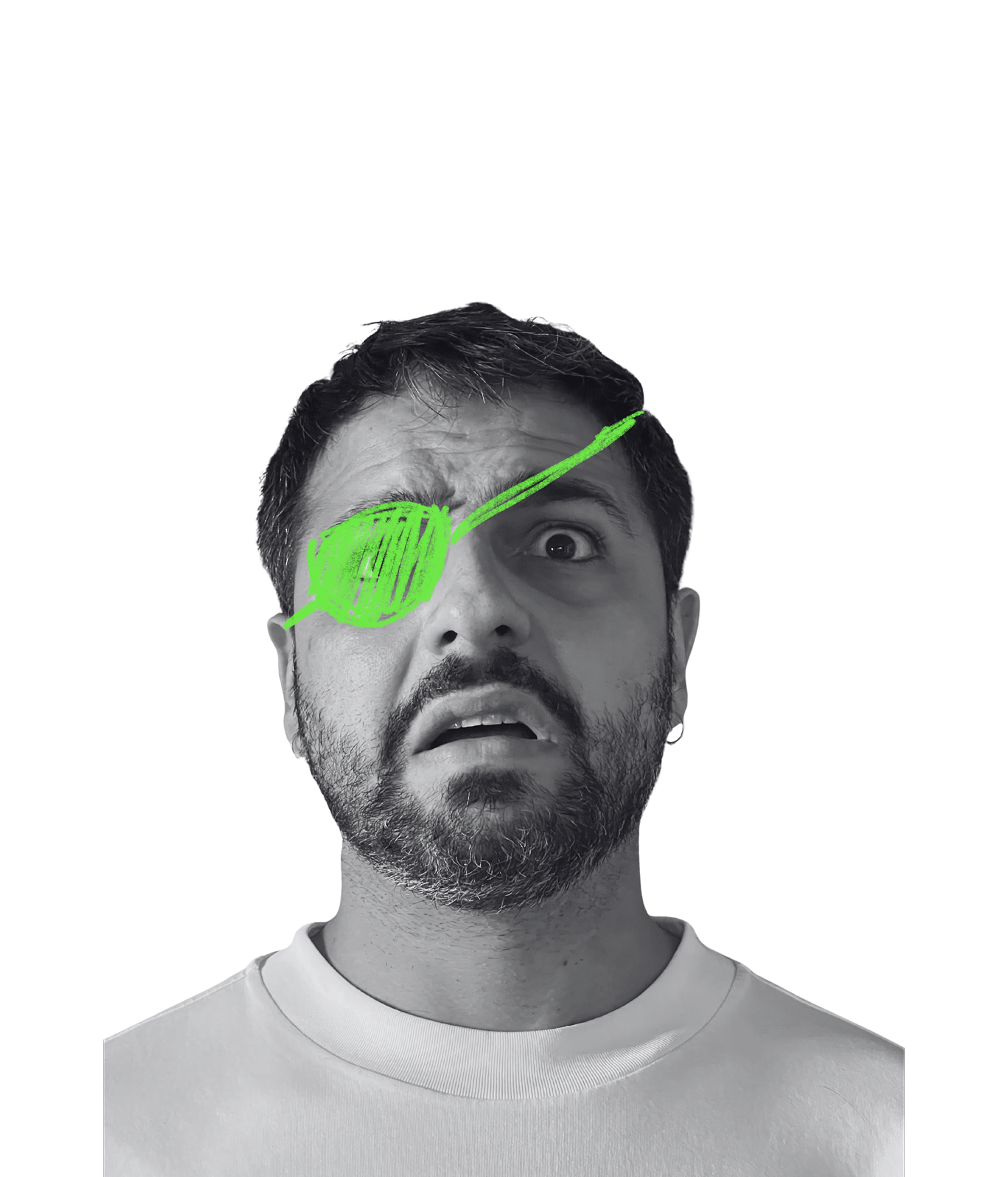 Mark Spot K character - Kalyl with pirate eye patch illustration