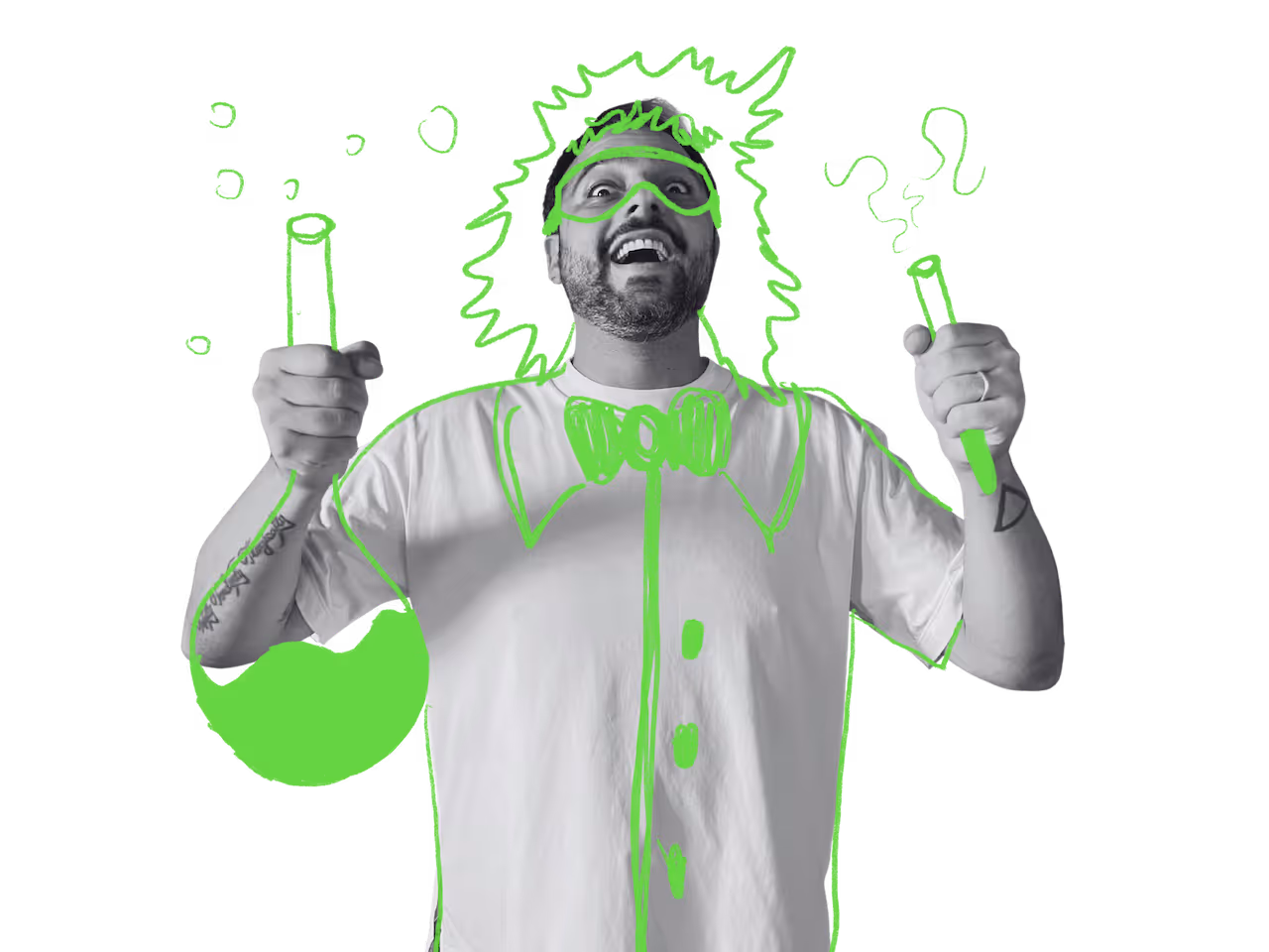 Kalyl as scientist mixing brand chemistry formulas