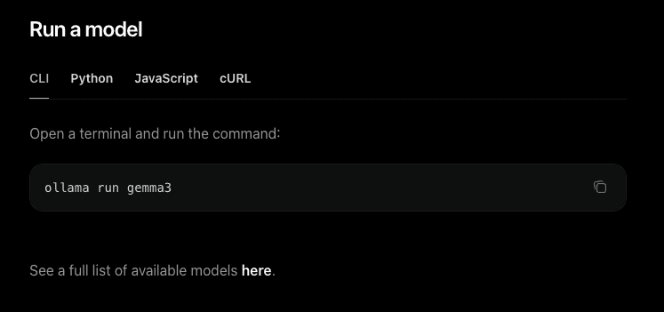Terminal chat with an Ollama model running locally.