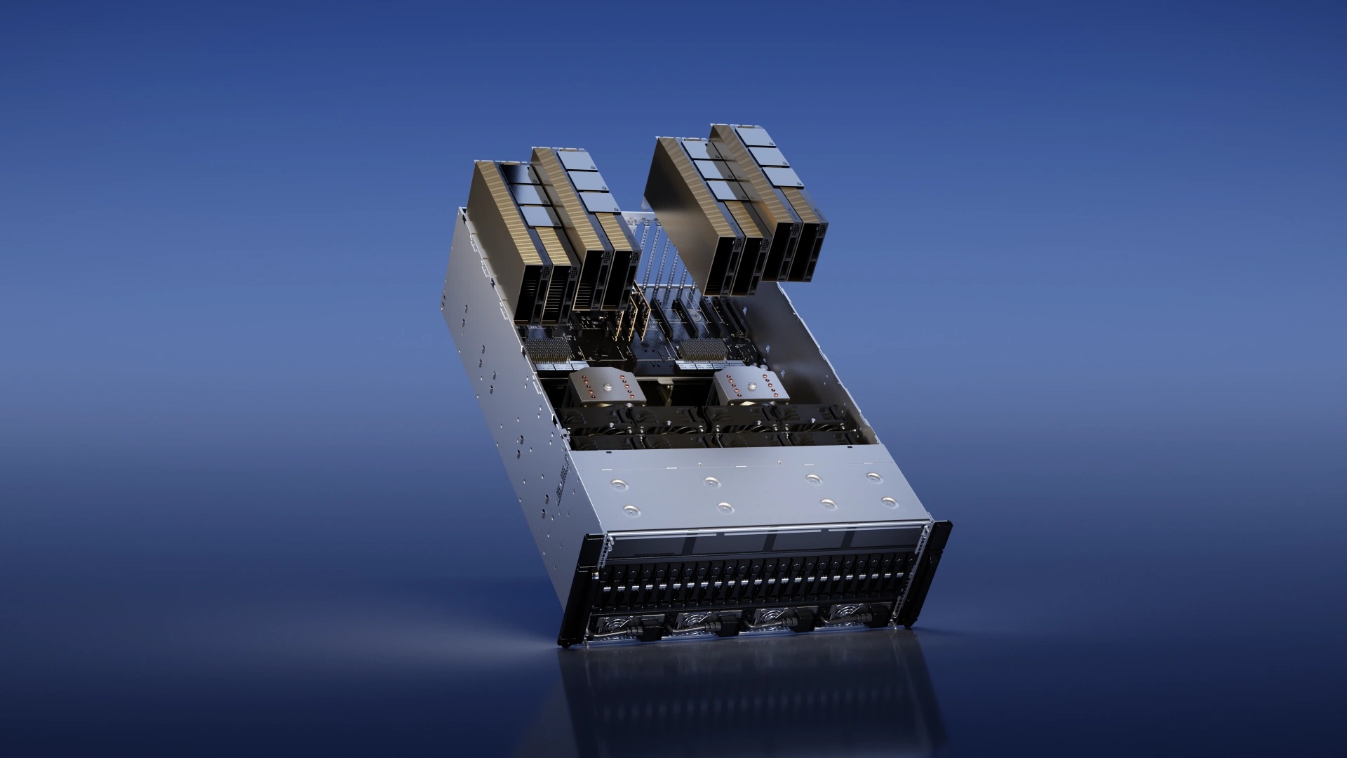 4 NVIDIA H100 NVL GPUs connected with NVLink in a server