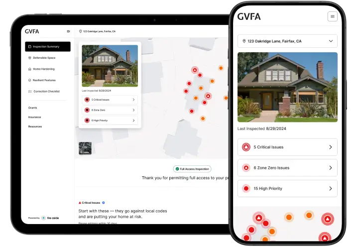 Two smartphones displaying a house and a real estate.