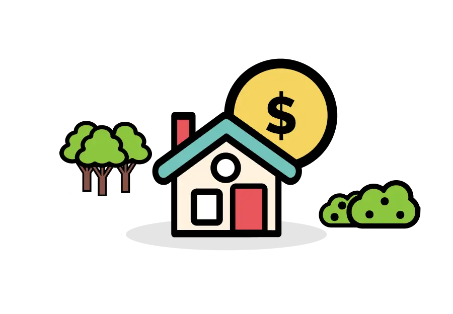 A house with a dollar sign on top of it.