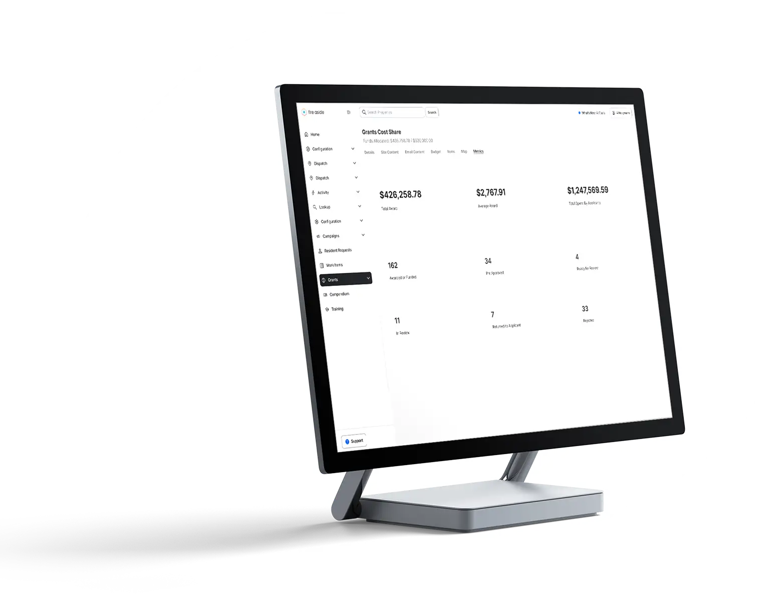 A computer monitor with a white background.