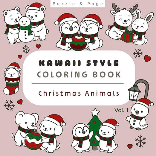 Christmas Animals Coloring Book Vol 1