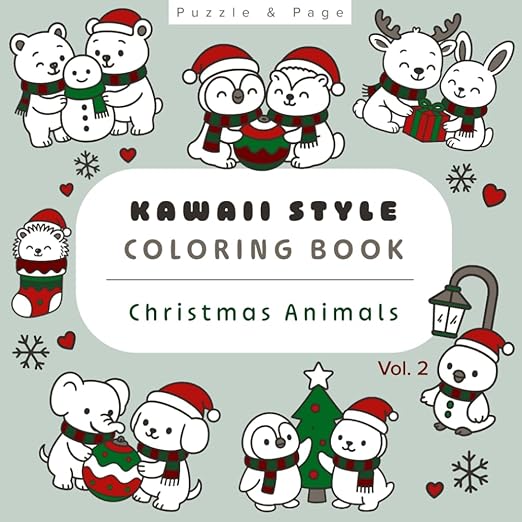 Christmas Animals Coloring Book Vol 2