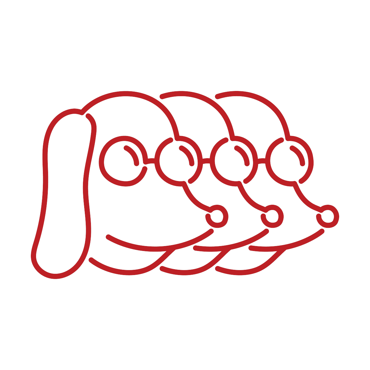 Slurp's three-headed dog logomark in red
