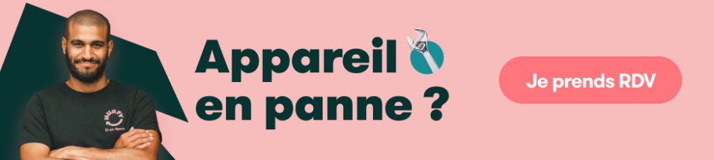 Bannière avec un technicien Murfy, pour prendre rendez-vous en cas de panne