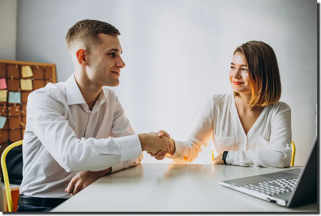 people shake hands with each other