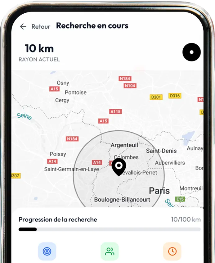 capture d'écran de l'application Clindit. Page recherche